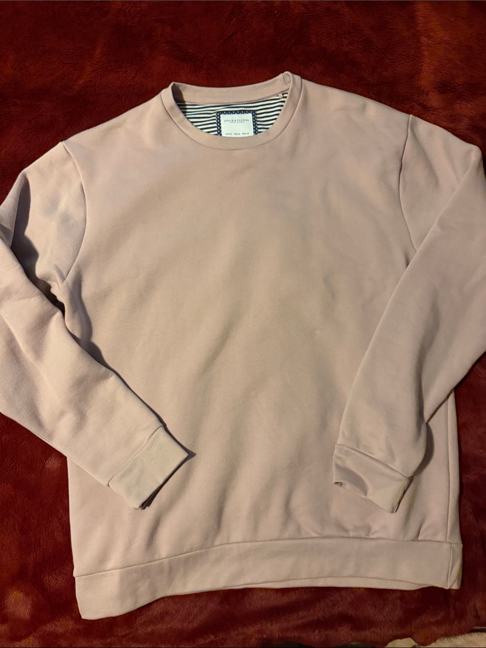 Denim & Flower Men's Crewneck Sweater - Dusty Pink